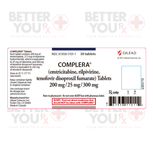Complera (Emtricitabine / Rilpivirine Hydrochloride / Tenofovir Disoproxil Fumarate) | Better You Rx