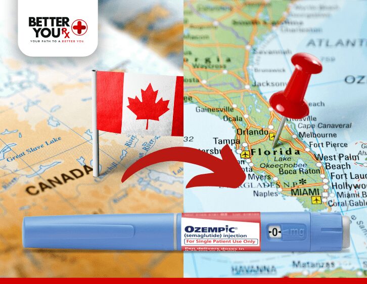 Ozempic pen and Florida map