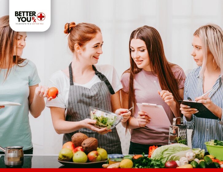four woman thinking what is best food for obesity problem
