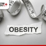 tape measure and obesity word