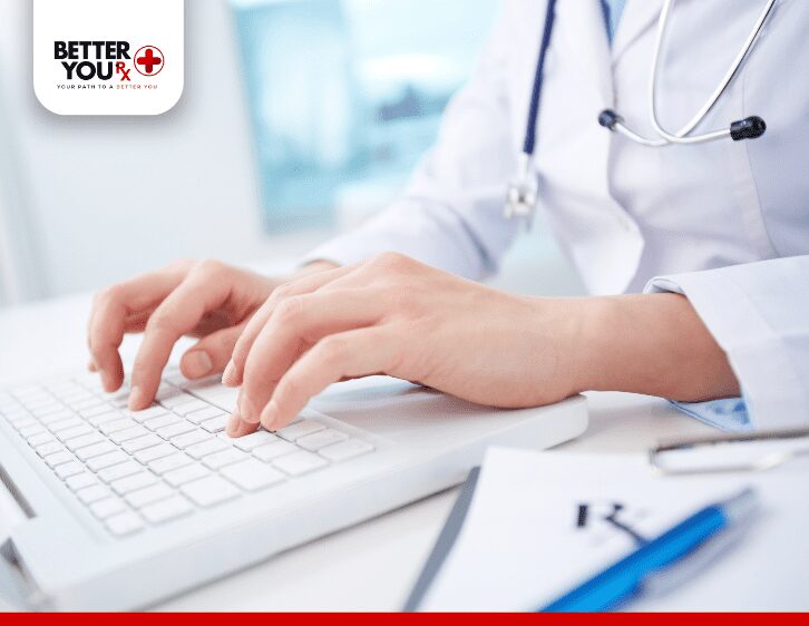 Doctor browsing online medicine for Obesity