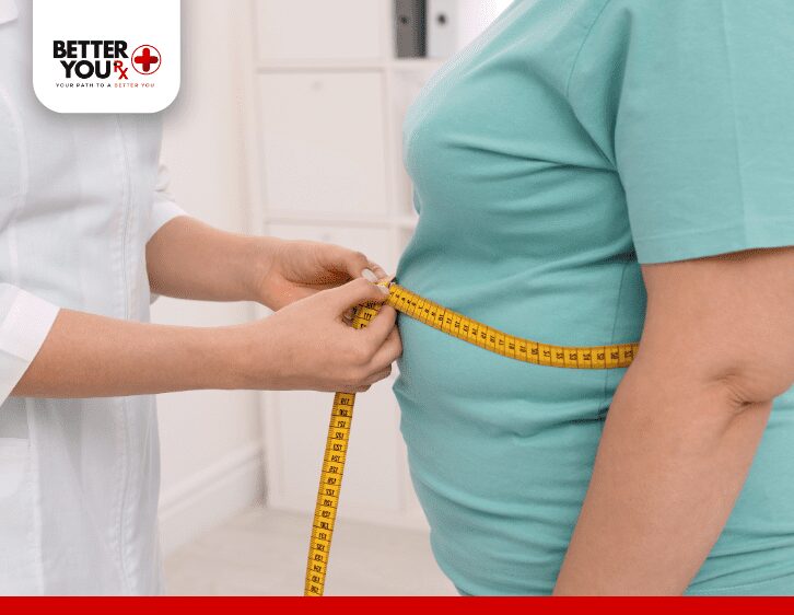 doctor checking obesity
 patient waist line 