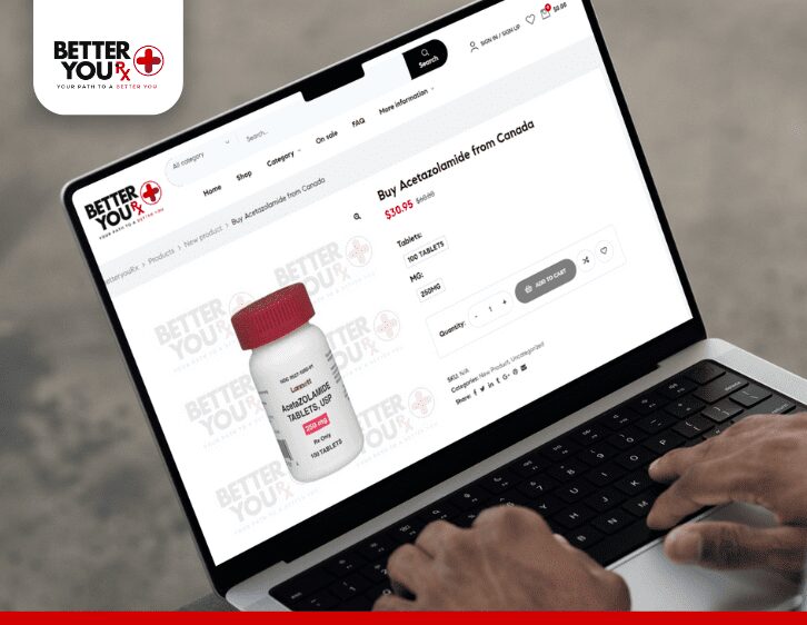 man browsing online to buy acetazolamide