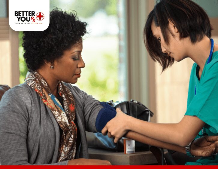 doctor checking old patient blood sugar level for insulin