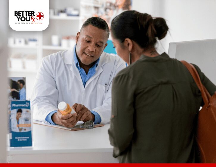 Pharmacist explain to American patient description of the medicine