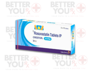 Crestor 20mg Rosuvastatin IP by AstraZeneca, 30-count box for cholesterol management | Better You Rx