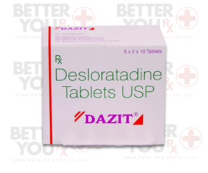 Dazit Desloratadine Tablets USP 5x2x10 box for allergy and antihistamine treatment | Better You Rx