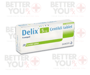 Delix 5mg Çentikli Tablet (Ramipril) 28 tablets box by Sanofi for blood pressure | Better You Rx