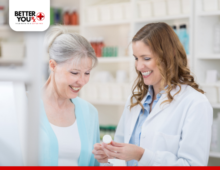 doctor giving prescription to old patient wearing light blue clothes