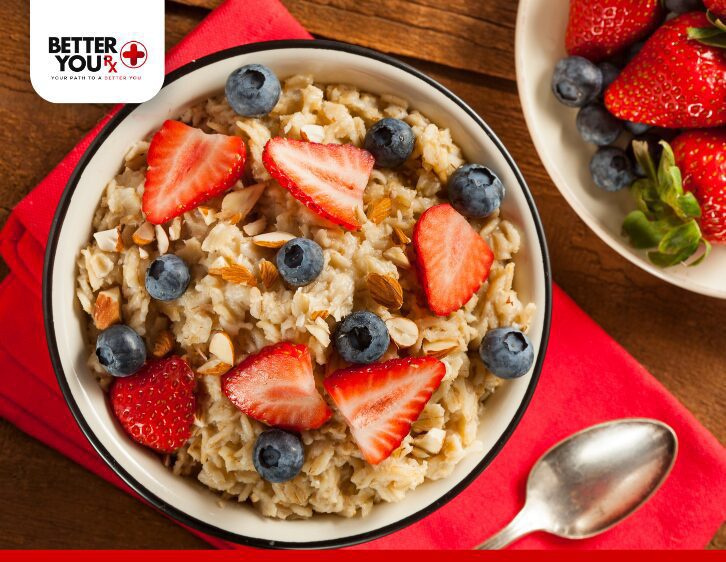 grains and strawberry