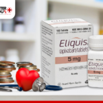 Eliquis apixaban box and bottle on the table