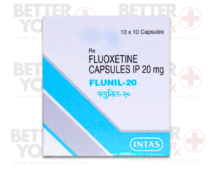 Fluoxetine Capsules IP 20mg | FLUNIL-20 | 10x10 Capsules | Rx Only | Intas | Better You Rx