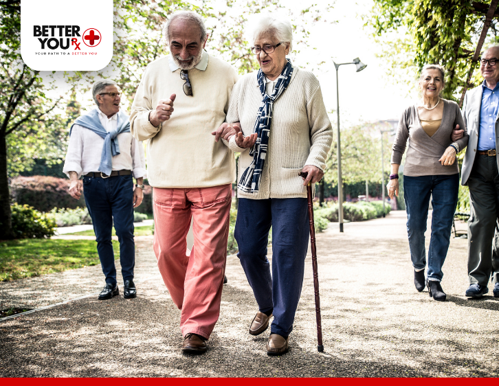 old couple walking 