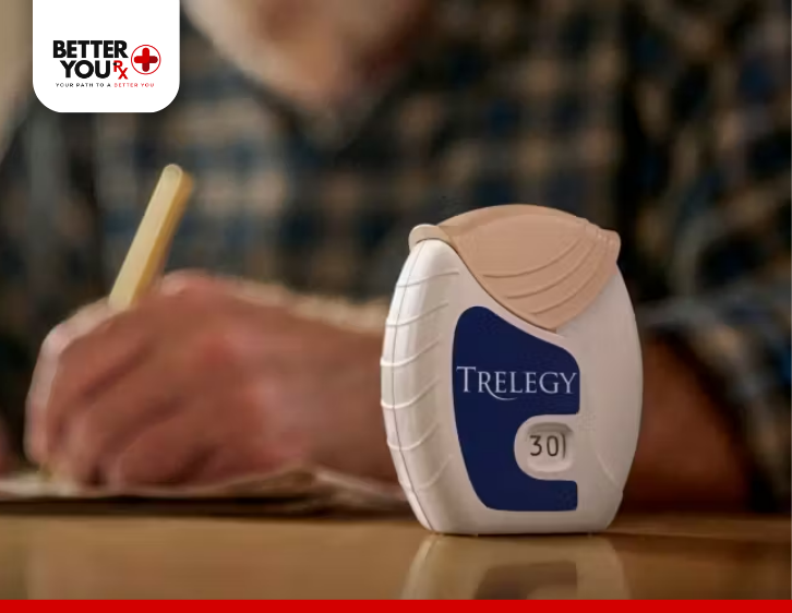 trelegy inhaler on the man table