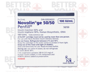 Novolin ge 50/50 Penfill Insulin Injection 100 IU/mL for diabetes care | Better You Rx