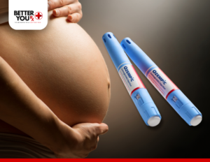 Pregnant woman and ozempic pen