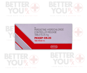 Pexep CR-25 mg paroxetine hydrochloride controlled release tablets for mental health | Better You Rx