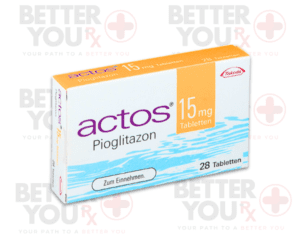 Actos 15 mg pioglitazone tablets for diabetes, 28-tablet pack for glycemic control | Better You Rx
