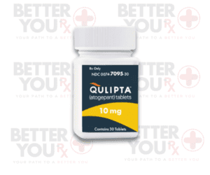 Qulipta (Atogepant) 10 mg tablets for migraine prevention, bottle of 30 tablets | Better You Rx