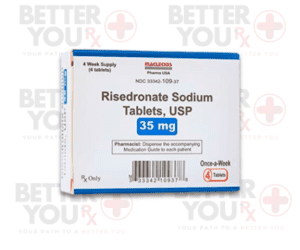 Risedronate Sodium 35mg Tablets USP, once-a-week bone supplement, 4-week supply | Better You Rx
