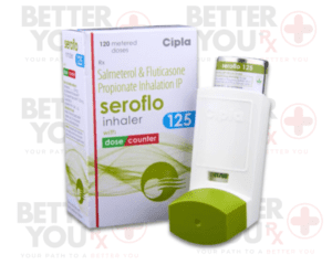 Seroflo 125 Inhaler with Salmeterol & Fluticasone for asthma relief, 120 doses | Better You Rx