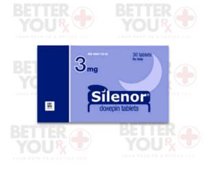 Silenor 3 mg Doxepin tablets for insomnia relief, 30 tablets pack, Rx only sleep aid | Better You Rx