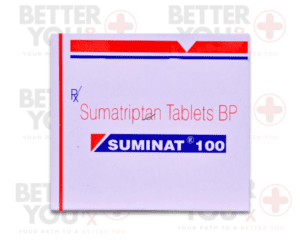 Suminat 100mg Sumatriptan Rx Tablets BP for migraine relief, 5 tablets per pack | Better You Rx