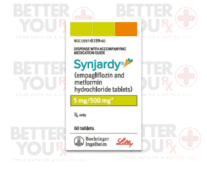 Synjardy 5mg/500mg Empagliflozin Metformin tablets for diabetes 60 count Rx only | Better You Rx
