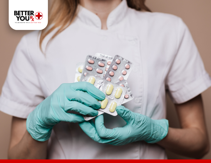 nurse holding medicines