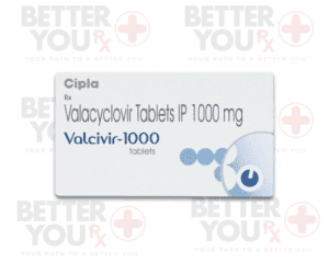 Box of Valcivir-1000 tablets (valacyclovir) an antiviral medication | Better You Rx