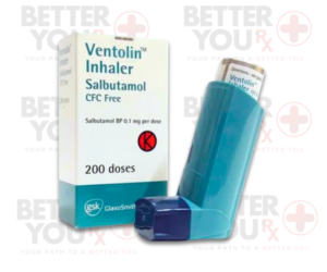 Ventolin Inhaler (Salbutamol) 200 doses for asthma and respiratory relief by GSK | Better You Rx