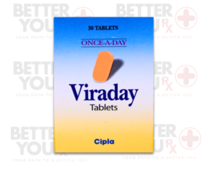 Viraday Tablet 30-count box by Cipla for once-a-day use, designed for HIV treatment | Better You Rx