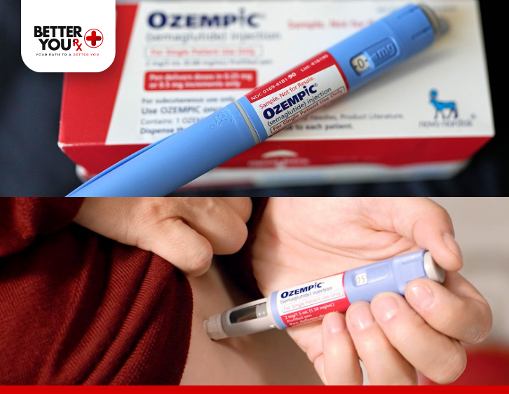 Ozempic box and pen in the hands