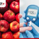 Fresh red apples next to a glucometer showing a blood sugar reading of 105 mg/dL | Better You Rx