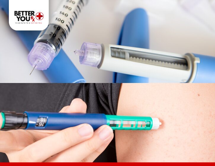 Insulin pens close-up and injection being administered for diabetes management | Better You Rx