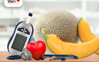 Cantaloupe with glucose meter and heart model promoting diabetes-friendly nutrition | Better You Rx