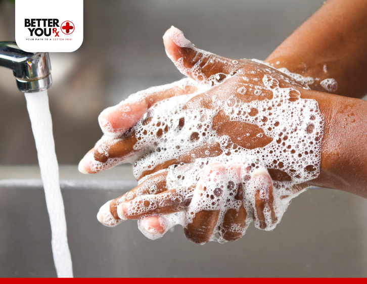 man washing hands