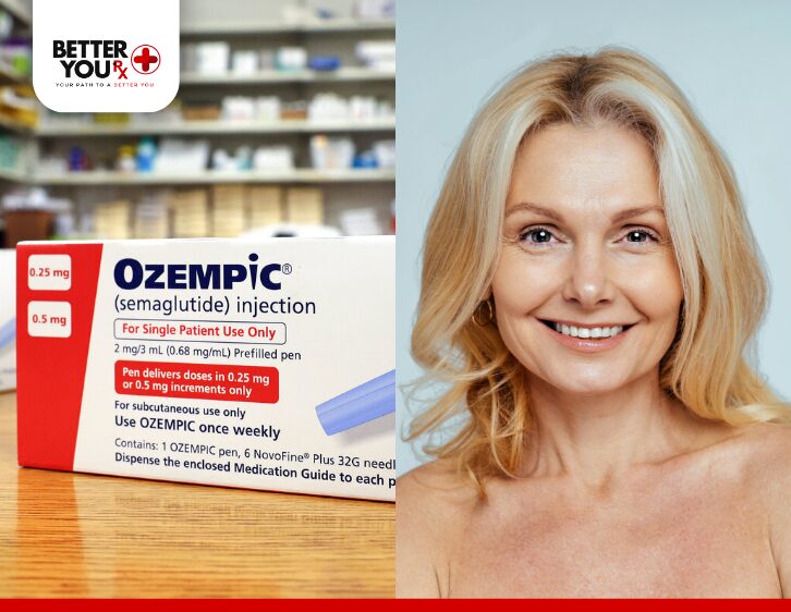 Ozempic injection for diabetes and weight control with a happy, healthy woman | Better You Rx