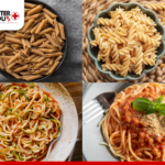 Various pasta: whole wheat penne, fusilli, zucchini, and spaghetti with sauce. | Better You Rx