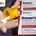 Split image showing white tablets being poured from a yellow prescription bottle on the left, and boxes of Ozempic (semaglutide) injection for single patient use on the right | Better You Rx
