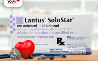 Box of Lantus SoloStar insulin pens with stethoscope and heart model | Better You Rx