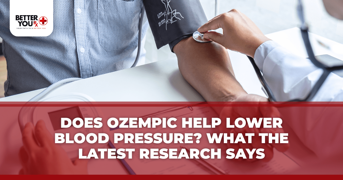blog banner with headline "Does Ozempic Help Lower Blood Pressure? What the Latest Research Says" with a blood pressure check