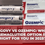 blog banner titled "Wegovy vs Ozempic_ Which Semaglutide Option Is Right for You in 2025" showing an ozempic medication
