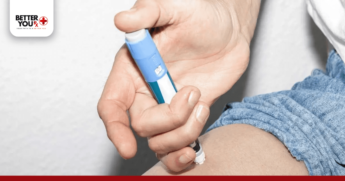 ozempic being injected to the thigh