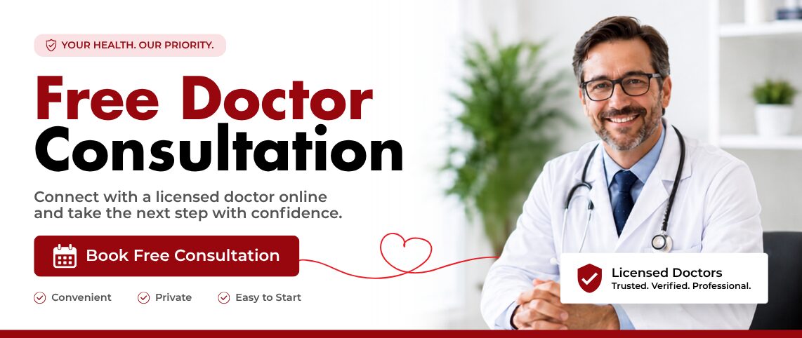 Connect with a licensed doctor online and take the next step with confidence.